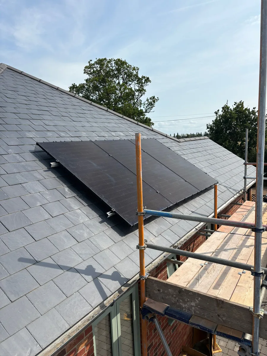 Solar panel installation on a roof in Burham, Essex